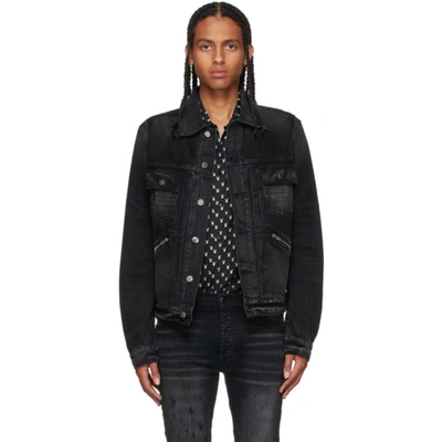 ジャケット・アウター Amiri 21AW CORE DOUBLE SLANTED TRUCKER Amiri Men's Core Double-slanted Denim Trucker Jacket In Black