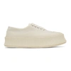 JIL SANDER OFF-WHITE CANVAS PLATFORM SNEAKERS