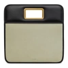 JIL SANDER BEIGE & BLACK SQUARE HANDLE CLUTCH