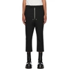 RICK OWENS BLACK CROPPED BELA ASTAIRES TROUSERS