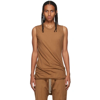 Rick Owens Brown Basic Tank Top In 24 Honey