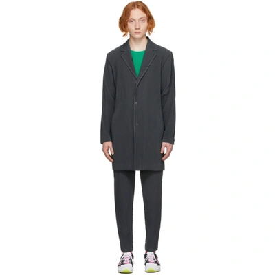 Issey Miyake Grey Tailored Pleats 1 Coat In 14-charcoal Gray