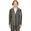 ISSEY MIYAKE BROWN WOVEN STRUCTURE JACKET