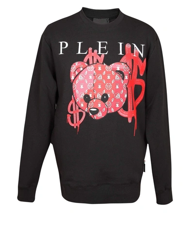 Philipp Plein Philippe Plein Round Neck Sweatshirt Ss Teddy Bear In Black