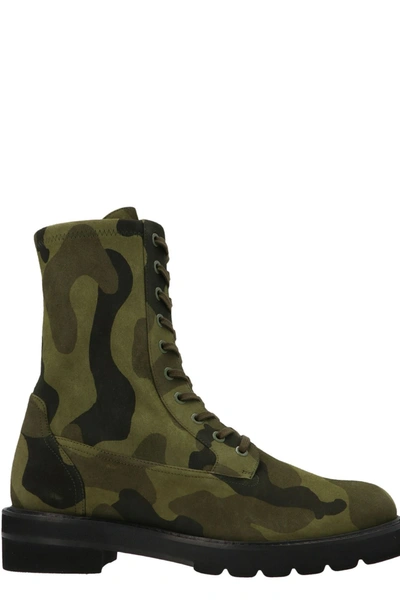 Stuart Weitzman Camouflage Print Lace In Green