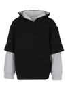 FENDI TWO-LAYERED SWEATSHIRT IN BLACK