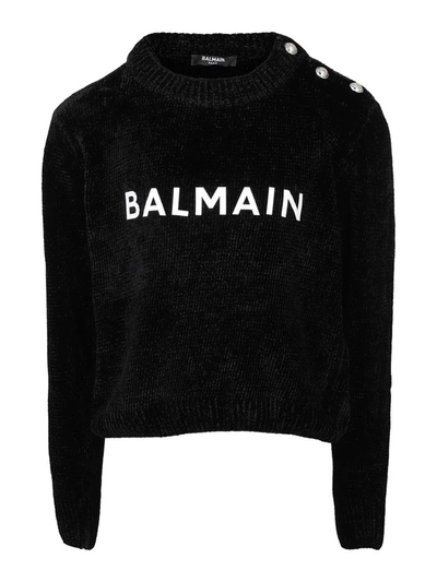 Balmain Kids' Logo Sweater In Black