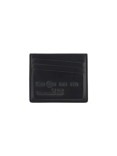 Maison Margiela Logo Embossed Cardholder In Black