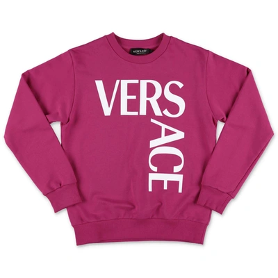 Versace Kids Logo Printed Sweatshirt In Pink