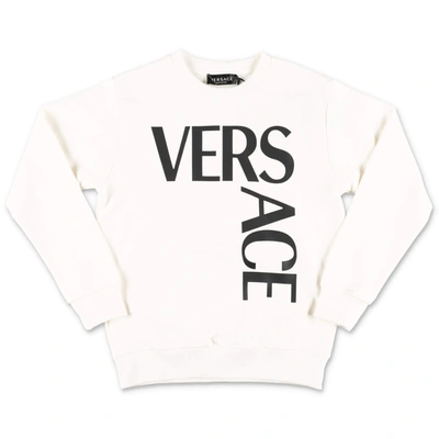 Versace Kids Logo Printed Sweatshirt In White