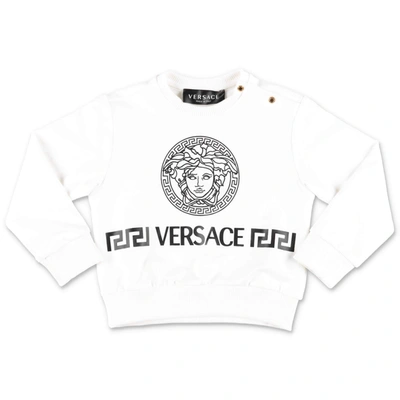 Versace Kids Medusa Logo Printed Sweatshirt In White