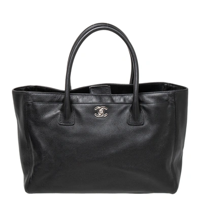 Pre-owned Chanel Black Leather Large Cerf Executive Tote