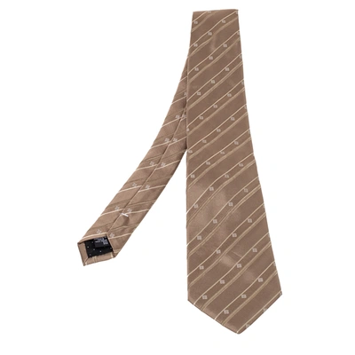 Pre-owned Givenchy Vintage Beige Patterned Silk Jacqaurd Tie