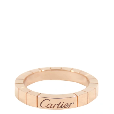 Pre-owned Cartier 18k Rose Gold Lanieres Ring Size Eu 49