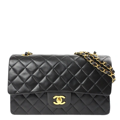 Pre-owned Chanel Black Quilted Leather Classic Double Flap Bag