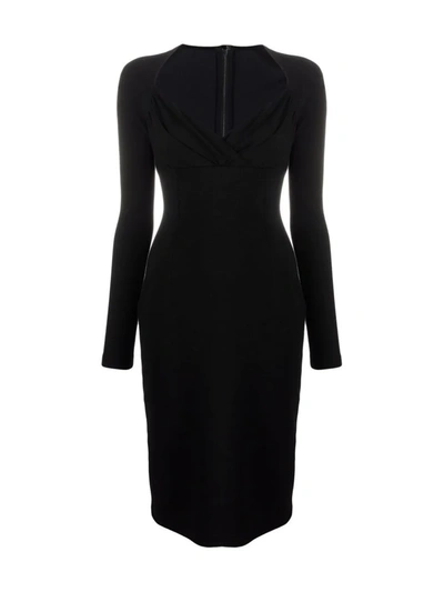 Dolce & Gabbana Sweetheart-neck Fitted Dress In Black