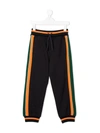 Dolce & Gabbana Logo Embellished Cotton Sweatpants In Blue