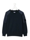 C.P. COMPANY PANELLED COTTON SWEATSHIRT,16787377