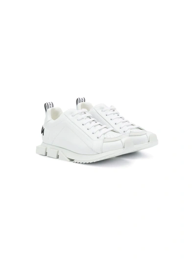 Dolce & Gabbana Kids' Logo运动鞋 In White