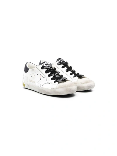Golden Goose Kids' Superstar Distressed Trainers In White