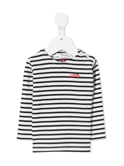 Bonpoint Babies' Striped-knit Top In Black