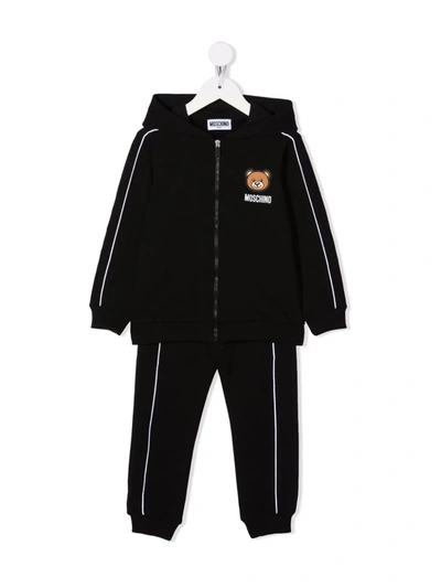 Moschino Babies' Toy-bear Tracksuit Set In Black