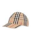 BURBERRY 经典格纹与标志条纹纱棒球帽,14032987