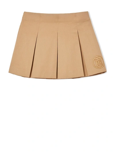 Burberry Baby Girl's & Little Girl's Monogram Motif Twill Pleated Skirt In Beige