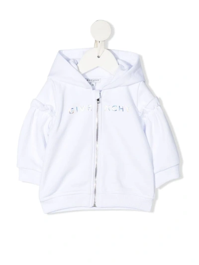 Givenchy Babies' Logo-print Zip-fastening Hoodie In White