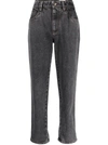 Brunello Cucinelli High-waisted Straight-leg Jeans In Grey