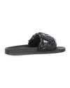 MARNI PUFFY NYLON LOGO SLIDE SANDALS,PROD244840081