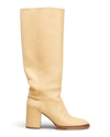 Chloé Edith Knee-high Leather Heeled Boots In Soft Tan