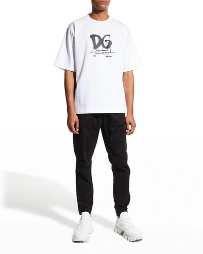 Dolce & Gabbana Men's Spray Paint Dg T-shirt In Wht Print