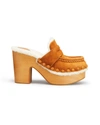 Chloé Joy Suede Block-heel Clogs In Caramello