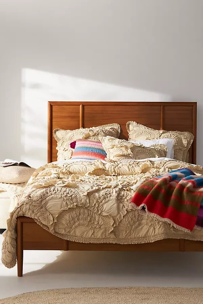 Anthropologie Rivulets Quilt By  In Beige Size Kg Top/bed