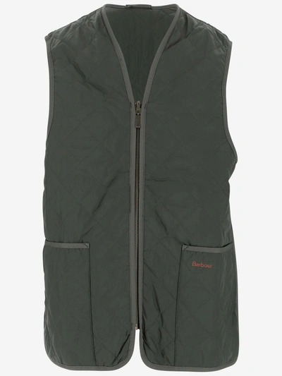 Barbour Reversible Checked Gilet In Olive