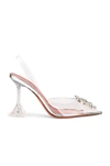 Amina Muaddi Transparent Begum Glass Slingback Heels