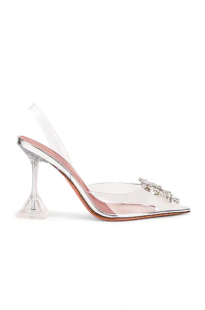 Amina Muaddi Transparent Begum Glass Slingback Heels