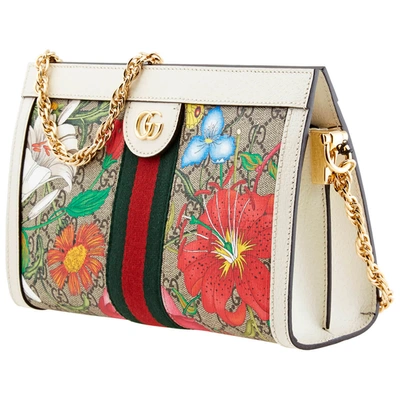 Gucci Ladies Ophidia Gg Flora Shoulder Bag In Green,red,white