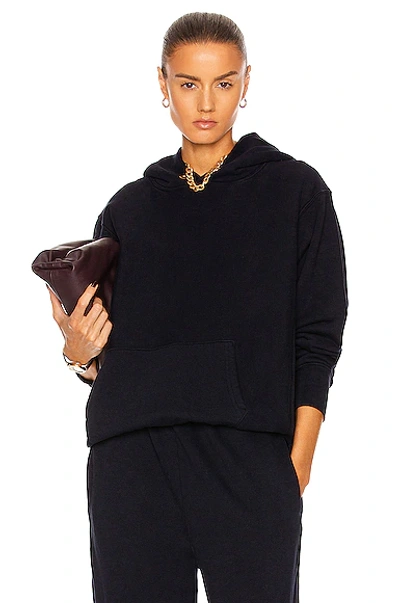 Les Tien Cropped Hoodie Sweatshirt In Black