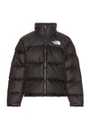 The North Face Solid Color Padded Jacket With Embroidered Logo In Recycled Tnf Black