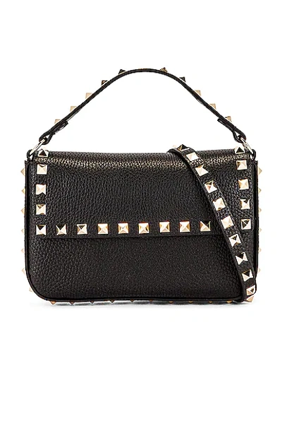 Valentino Garavani Leather Rockstud Cross-body Pouch In Black