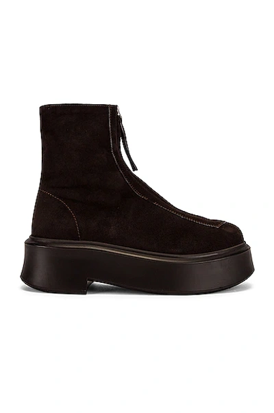 The Row Zipped Ankle Boots In Black