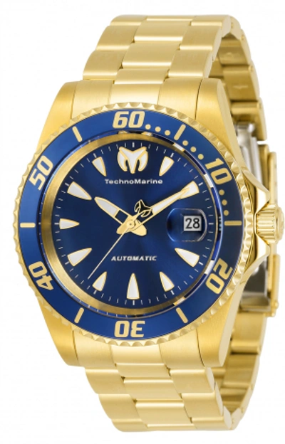 Technomarine Sea Manta Automatic Blue Dial Mens Watch Tm-219074 In Blue / Gold / Gold Tone / Yellow