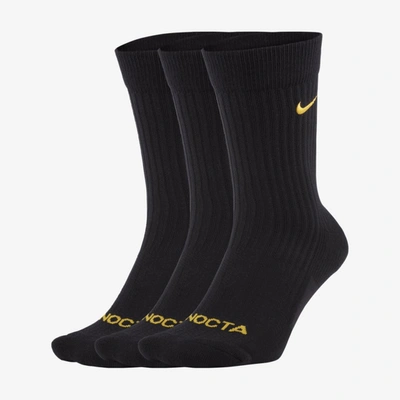 Nike Nocta Crew Socks In Black,university Gold