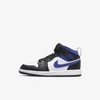 Jordan 1 Mid Little Kids' Shoes In White,black,racer Blue