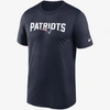 Nike Navy New England Patriots Primetime Wordmark Essential T-shirt In Blue