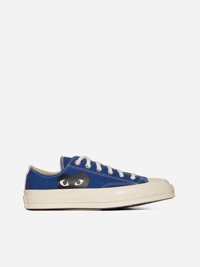 Comme Des Garçons Play Cdg Play X Converse Unisex Chuck Taylor All Star Peek-a-boo Low-top Sneakers In Blue