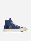 Comme Des Garçons Play Blue Converse Edition Half Heart Chuck 70 High Sneakers