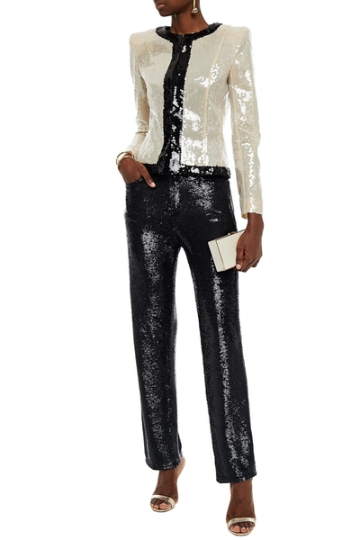 Balmain Sequined Mesh Jacket In Black